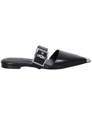 McQueen Schoenen ,Zwart ,Leer Zwarte Ballerina Flats Ss 23 - Blauw