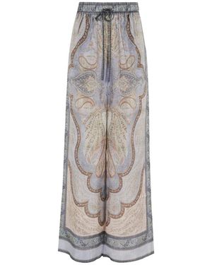 Zimmermann Broeken ,Veelkleurig ,Wanderlust Relaxed Pant - Grijs