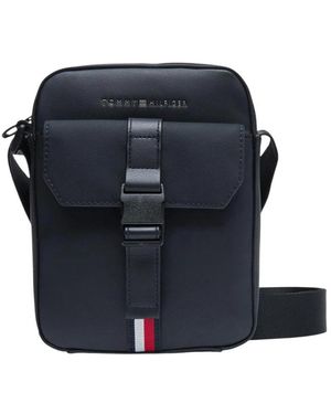 Tommy Hilfiger Polyurethaan Tas Met Ritssluiting En Meerdere Vakken - Blauw