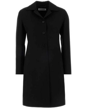 Jil Sander Single-Breasted Coats - Noir