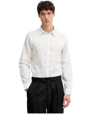 ARMANI EXCHANGE Overhemden ,Wit ,Katoen Regular Fit Shirt Met Letterlogo