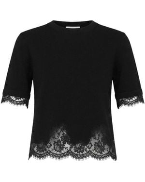 Ermanno Scervino Tops ,Zwart ,Trui Met Korte Mouwen