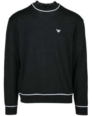 Emporio Armani Round-Neck Knitwear - Black