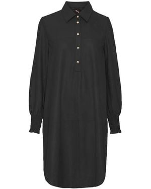 Btfcph Kleedjes ,Zwart ,Leer A-Shape Jurk Met Smock Leer 100159