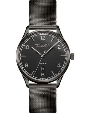 Thomas Sabo Accessoires ,Zwart ,Zwarte Roestvrijstalen Horloge Met Schuifsluiting