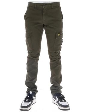 Lyle & Scott Grüne Cargo Hose Mit Einzigartigem Druck - Grau