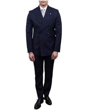 Manuel Ritz Double Breasted Suits - Blu