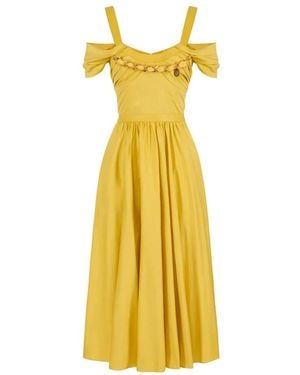 Elisabetta Franchi Midi Dresses - Yellow