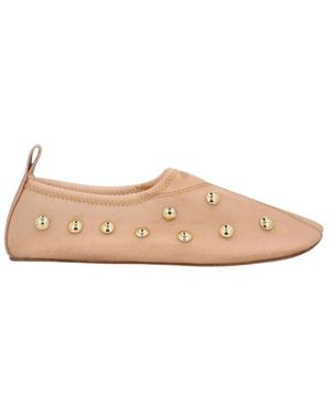 Chloé Schoenen ,Leer Rita Ballerina - Naturel