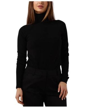 Summum Rollkragen Basic Strickpullover - Schwarz