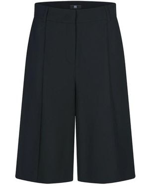 Riani Korte Broeken ,Zwart ,Leer Bermuda Shorts Met Plooien