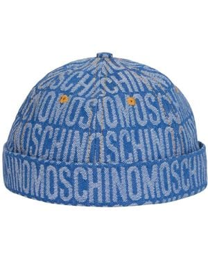 Moschino Robuster Denim-Hut - Blau