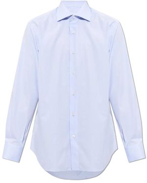 Brioni Overhemden ,Blauw ,Katoen Klassiek Overhemd