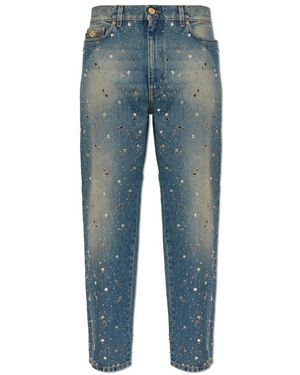 Versace Jeans Met Glinsterende Applicaties - Blauw