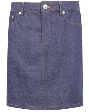 A.P.C. Rokken ,Blauw ,Katoen Standaard Rok
