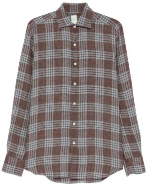 Finamore 1925 Overhemden ,Bruin ,Shirts - Grijs