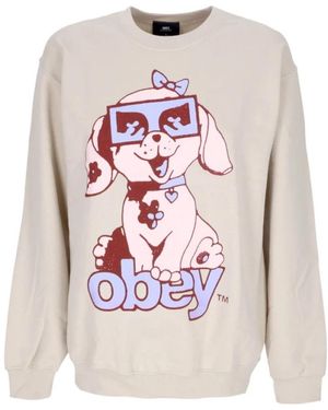 Obey Hoodies & Sweatvesten ,Sweatshirt - Grijs