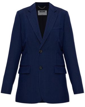 Moschino Jassen ,Blauw ,Wol Mixed Fabric Blazer