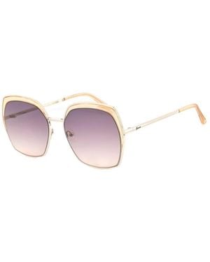 Guess Goldene metallsonnenbrille mit braunen gläsern - Pink