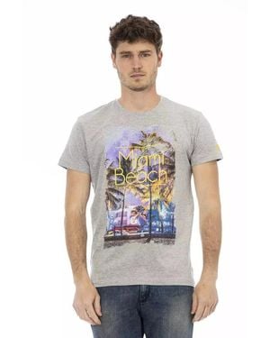Trussardi Graues Baumwoll Herren T-Shirt