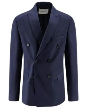 Amaranto Kostuums ,Blauw ,Dubbelrijige Blazer