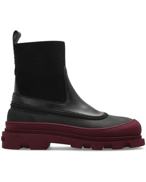 Moncler Schoenen ,Zwart ,Leer Vera Edge Leren Enkellaarzen - Bruin