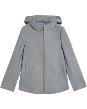 Oltre Korte Jas Met Capuchon En Rits - Grijs