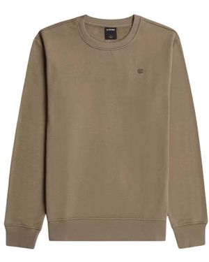 G-Star Hoodies & Sweatvesten ,Groen ,Katoen Logo Sweater