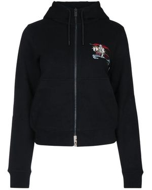 Burberry Ekd Katoenen Zip Hoodie - Zwart