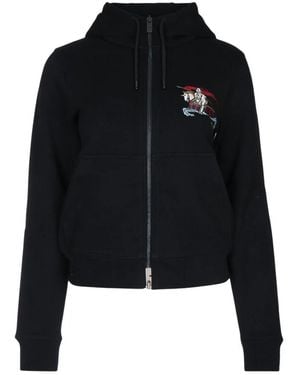 Burberry Ekd Katoenen Zip Hoodie - Zwart