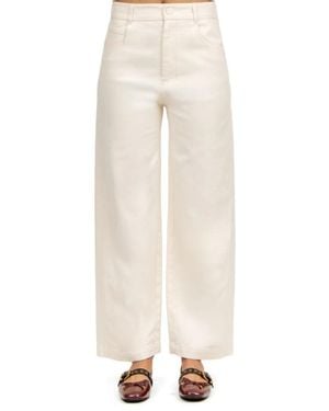 Tela Weiße Denim Five-Pocket Baumwollhose - Natur