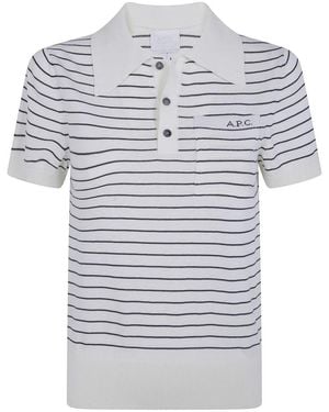 A.P.C. Tops ,Wit ,Polo Shirts - Grijs