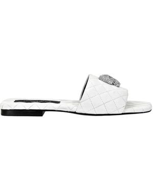 Philipp Plein Matelasse Slides Crystal Skull - Weiß