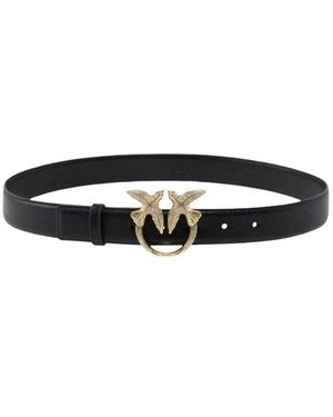 Pinko Accessoires ,Zwart ,Leer Low Love Berry H3 Strass Vitel