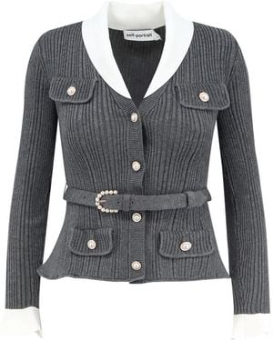 Self-Portrait Cardigans - Blue