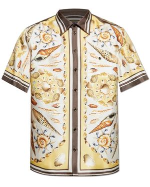 Dolce & Gabbana Seidenshirt Mit Muschelmotiv - Mettallic