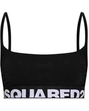 DSquared² Ondergoed ,Zwart ,Katoen Lingerie Top Met Logo