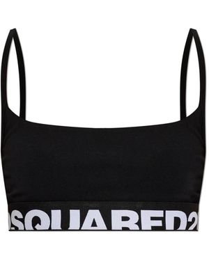 DSquared² Lingerie Top With Logo - Schwarz