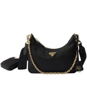Prada Tassen ,Zwart ,Leer Re-Edition 2005 Tas