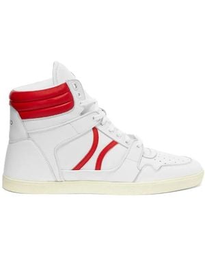 Celine Perforierte Leder High-Top Sneakers - Rot