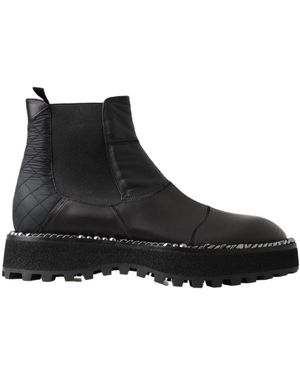Dolce & Gabbana Eleganti stivaletti stretch alla caviglia neri - Nero