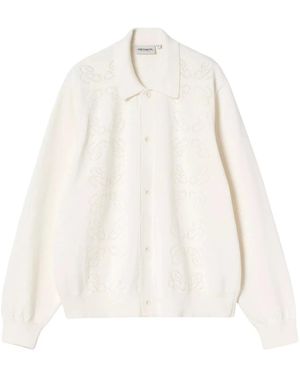 Carhartt Truien & Vesten ,Katoen Signet Cardigan - Wit
