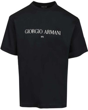 Giorgio Armani Cotton Interlock-Jersey T-Shirt - Zwart