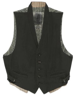 Ziggy Chen V-Ausschnitt Weste - Schwarz