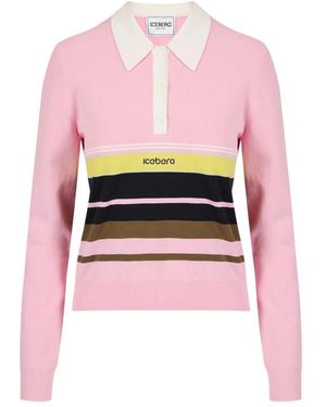 Iceberg Truien & Vesten ,Veelkleurig ,Katoen Polo Met Patroon - Roze