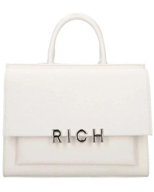 John Richmond Weiße Handtasche Mit Silbernen Logo-Initialen