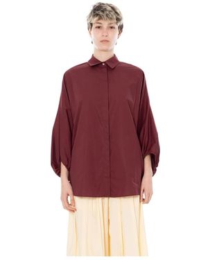 MEIMEIJ Overhemden ,Rood ,Back Cutoff Poplin Shirt