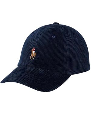 Polo Ralph Lauren Accessoires ,Blauw ,Katoen Corduroy Baseball Cap