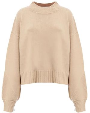 Malo Truien & Vesten ,Kasjmier Crew Neck Van Luxe Kasjmier - Naturel