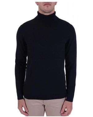 HUGO Truien & Vesten ,Blauw ,Katoen Knit Rollneck Siseono